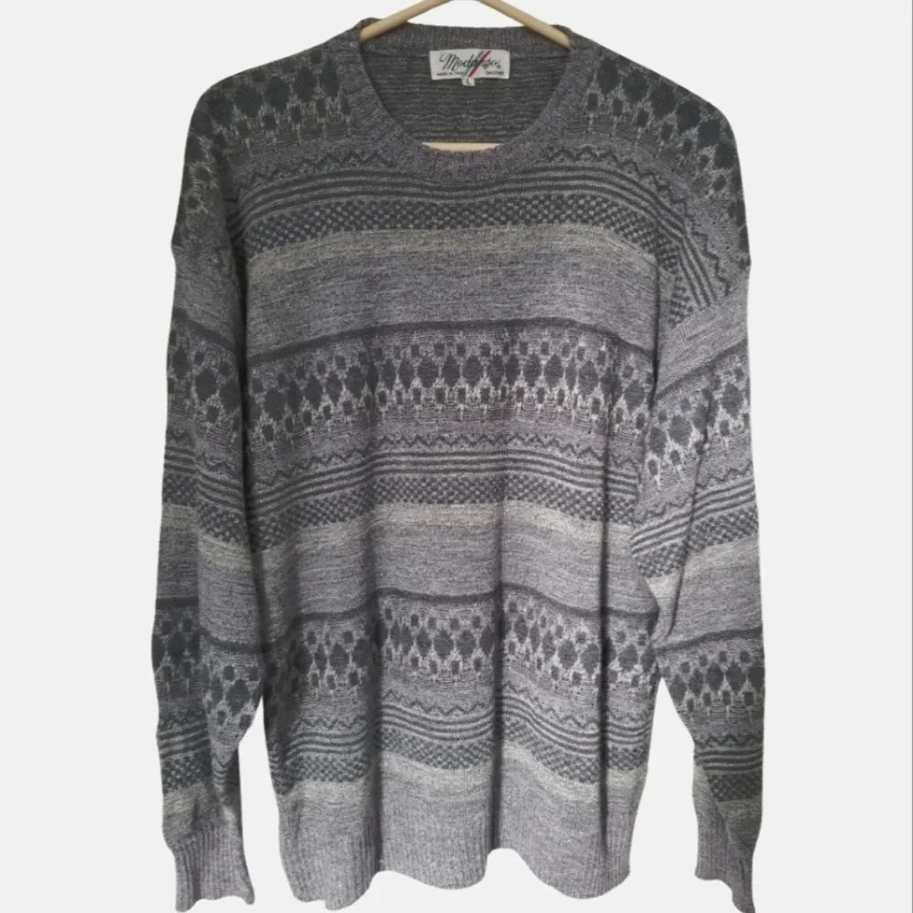 🇮🇹 90s Modango Italian Linen Blend Sweater – Grey Lilac – Size Large